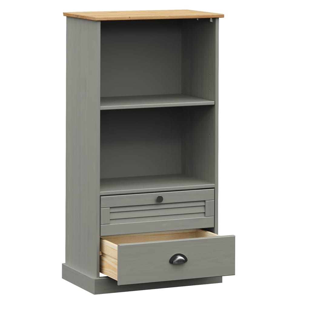 vidaXL Bücherregal VIGO Grau 60x35x114,5 cm Massivholz Kiefer