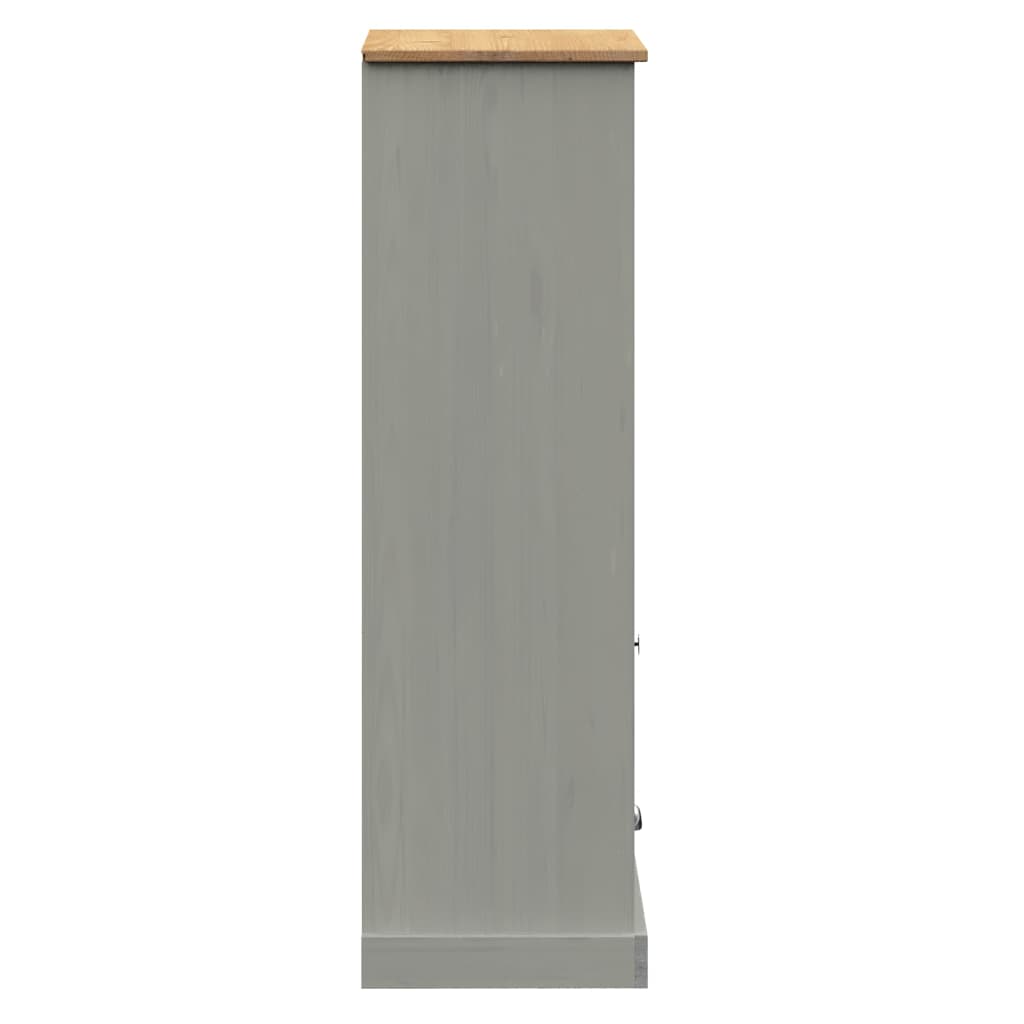 vidaXL Bücherregal VIGO Grau 60x35x114,5 cm Massivholz Kiefer