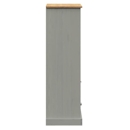 vidaXL Bücherregal VIGO Grau 60x35x114,5 cm Massivholz Kiefer