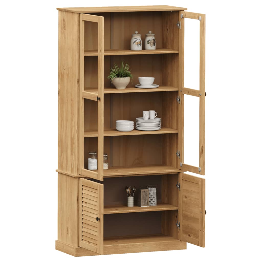 vidaXL Vitrine VIGO 85x35x170 cm Massivholz Kiefer