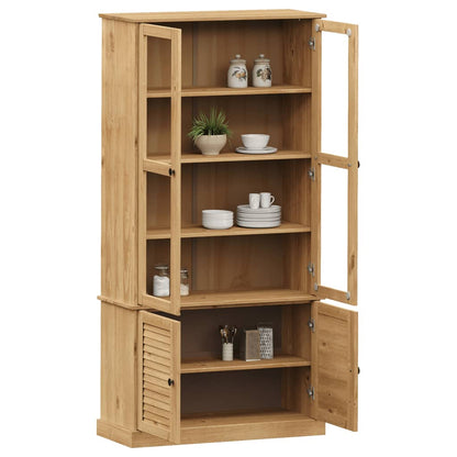 vidaXL Vitrine VIGO 85x35x170 cm Massivholz Kiefer