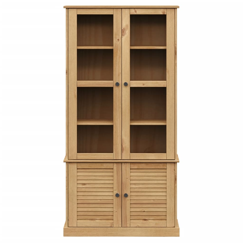 vidaXL Vitrine VIGO 85x35x170 cm Massivholz Kiefer