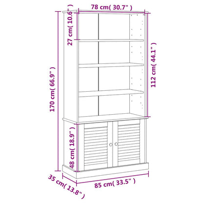 vidaXL Bücherregal VIGO Weiß 85x35x170 cm Massivholz Kiefer