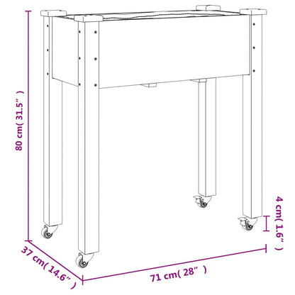 vidaXL Pflanzkübel mit Einsatz und Rollen 71x37x80 cm Massivholz Tanne