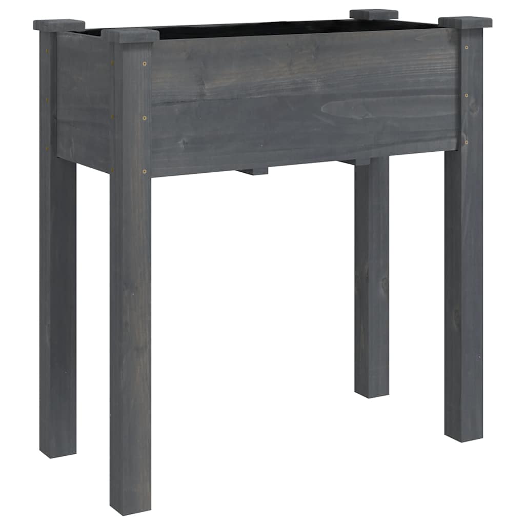 vidaXL Pflanzkübel mit Einsatz und Rollen Grau 71x37x80 cm Tannenholz