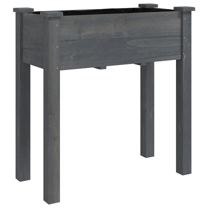 vidaXL Pflanzkübel mit Einsatz und Rollen Grau 71x37x80 cm Tannenholz