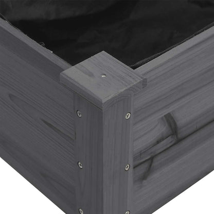 vidaXL Pflanzkübel mit Einsatz und Rollen Grau 71x37x80 cm Tannenholz