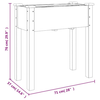vidaXL Pflanzkübel mit Einsatz und Rollen Grau 71x37x80 cm Tannenholz