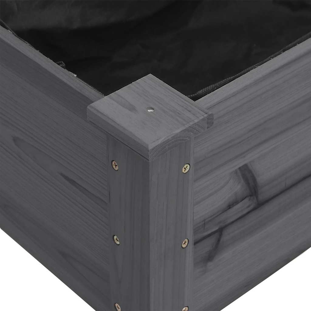 vidaXL Pflanzkübel mit Einsatz und Rollen Grau 118x59x80 cm Tannenholz