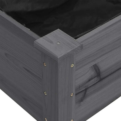 vidaXL Pflanzkübel mit Einsatz und Rollen Grau 118x59x80 cm Tannenholz