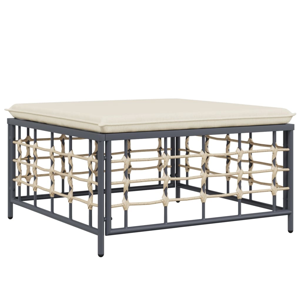 vidaXL Salon de jardin 3 pcs avec coussins Anthracite Résine tressée