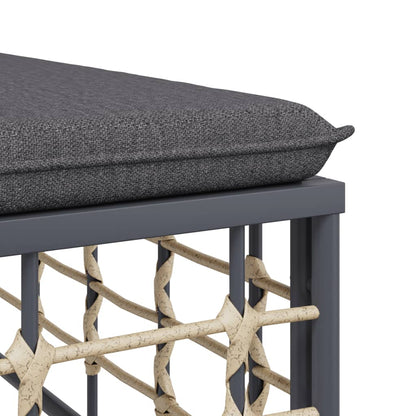 vidaXL Salon de jardin 3 pcs avec coussins Anthracite Résine tressée