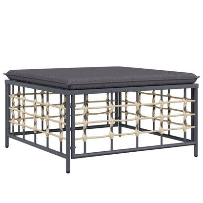 vidaXL 4-tlg. Garten-Lounge-Set mit Kissen Anthrazit Poly Rattan