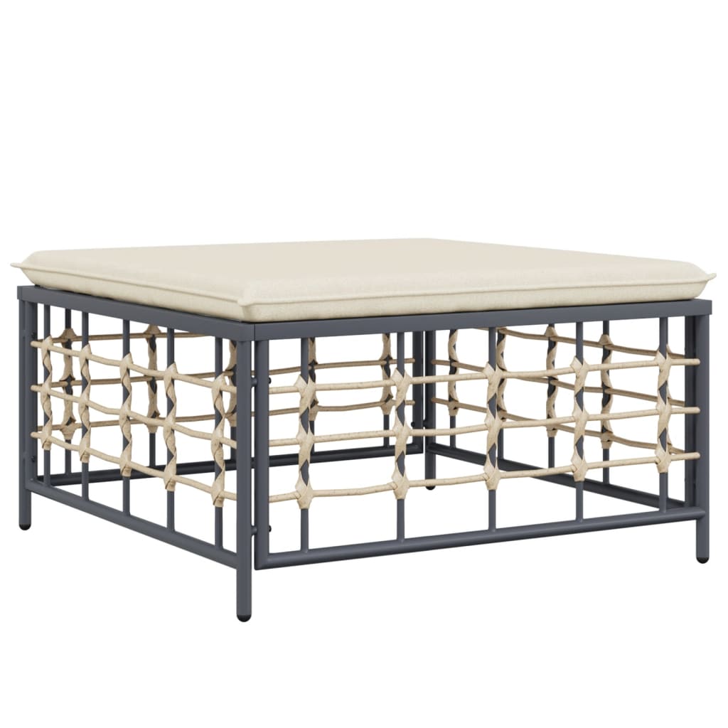 vidaXL Salon de jardin 4 pcs avec coussins anthracite résine tressée