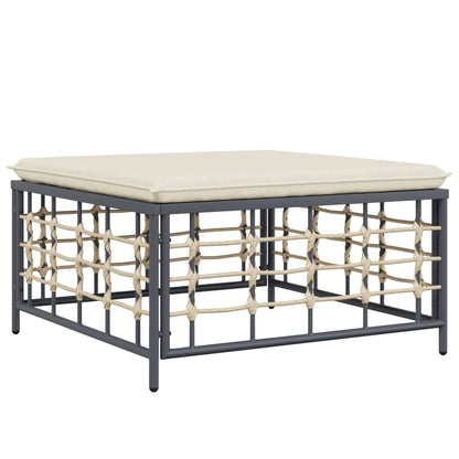 vidaXL Salon de jardin 4 pcs avec coussins anthracite résine tressée