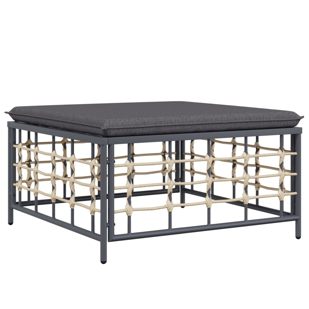 vidaXL 4-tlg. Garten-Lounge-Set mit Kissen Anthrazit Poly Rattan