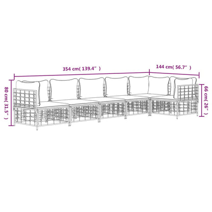vidaXL Salon de jardin 6 pcs avec coussins Anthracite Résine tressée