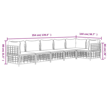 vidaXL Salon de jardin 6 pcs avec coussins Anthracite Résine tressée