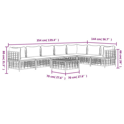 vidaXL Salon de jardin 8 pcs avec coussins Anthracite Résine tressée