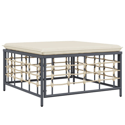 vidaXL Salon de jardin 7 pièces avec coussins anthracite résine tressée