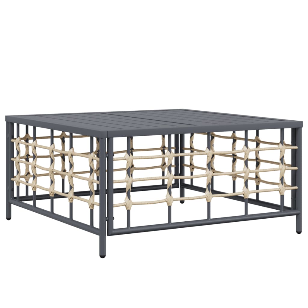 vidaXL Salon de jardin 7 pièces avec coussins anthracite résine tressée