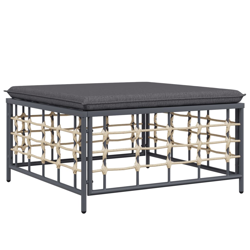 vidaXL Salon de jardin 9 pcs avec coussins anthracite résine tressée