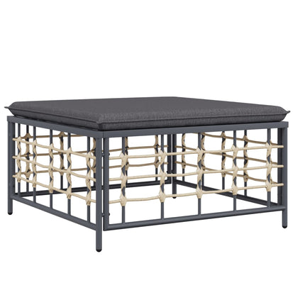 vidaXL Salon de jardin 10 pcs avec coussins anthracite résine tressée