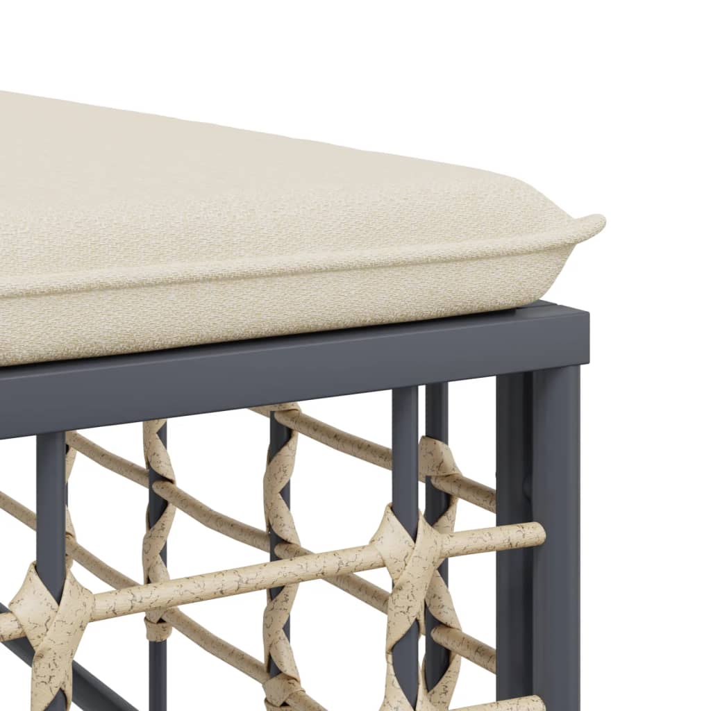 vidaXL Salon de jardin 9 pcs avec coussins anthracite résine tressée
