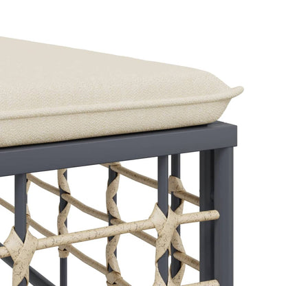vidaXL Salon de jardin 9 pcs avec coussins anthracite résine tressée