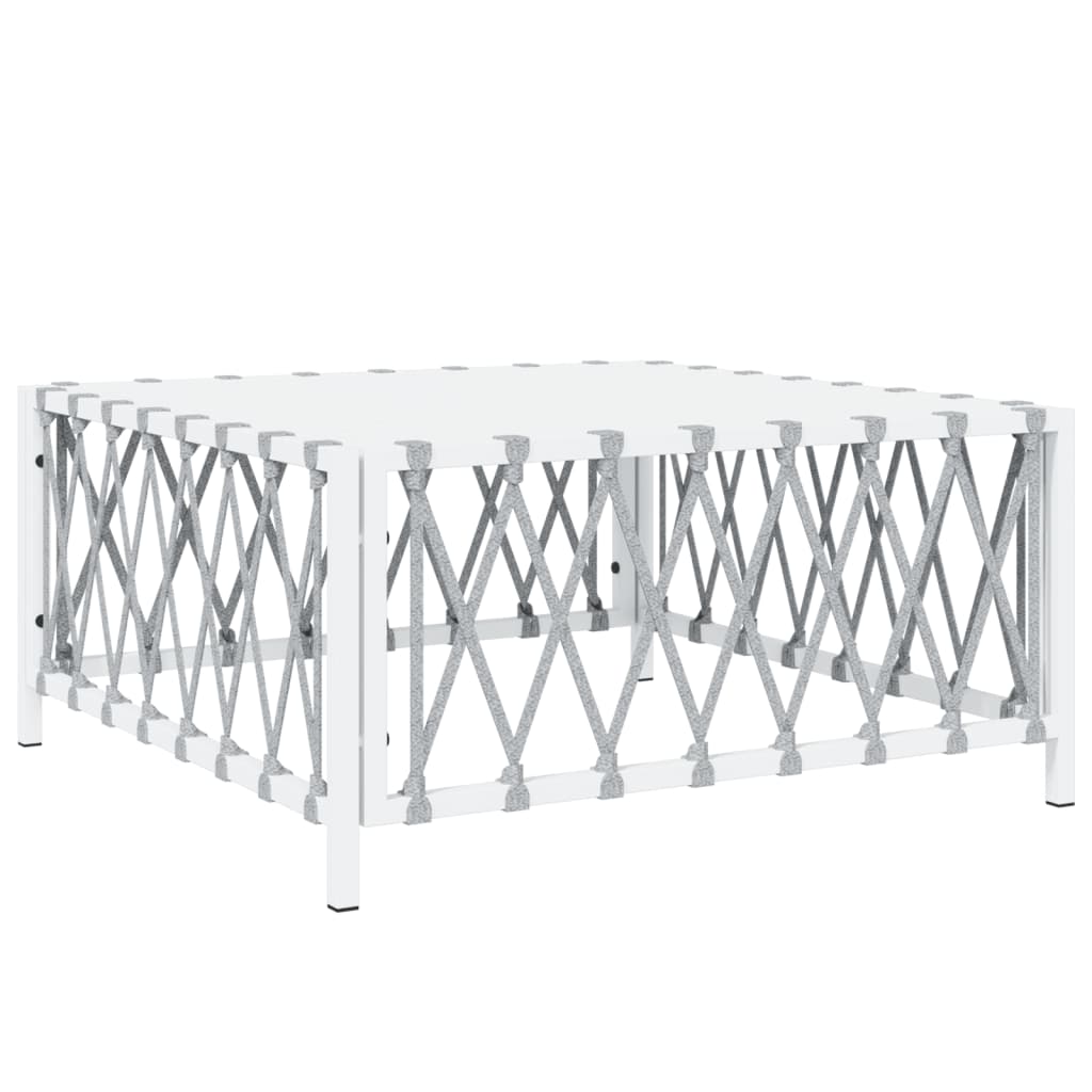 vidaXL Ensemble de mobilier de jardin 4 pcs avec coussins Blanc Acier