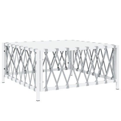 vidaXL Ensemble de mobilier de jardin 4 pcs avec coussins Blanc Acier