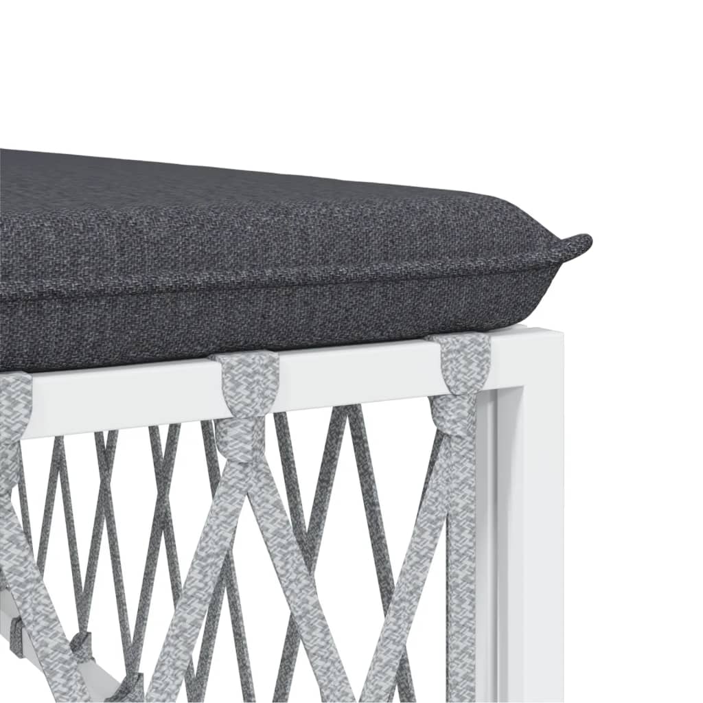 vidaXL Ensemble de mobilier de jardin 4 pcs avec coussins Blanc Acier
