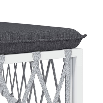 vidaXL Ensemble de mobilier de jardin 4 pcs avec coussins Blanc Acier
