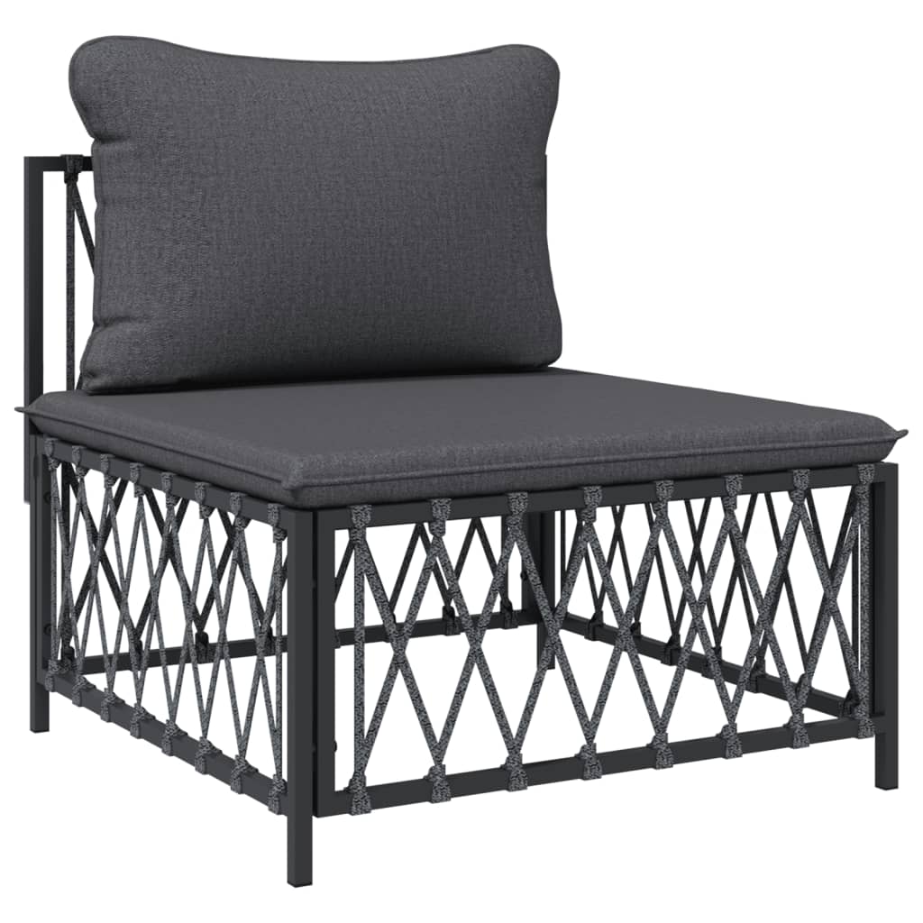 vidaXL Salon de jardin 4 pcs avec coussins anthracite acier
