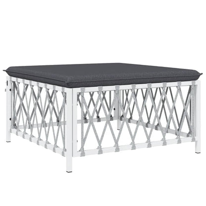 vidaXL Ensemble de mobilier de jardin 4 pcs avec coussins Blanc Acier