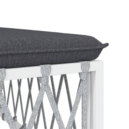 vidaXL Ensemble de mobilier de jardin 4 pcs avec coussins Blanc Acier