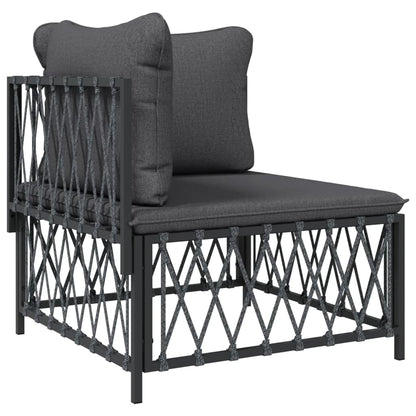 vidaXL Salon de jardin 4 pcs avec coussins anthracite acier