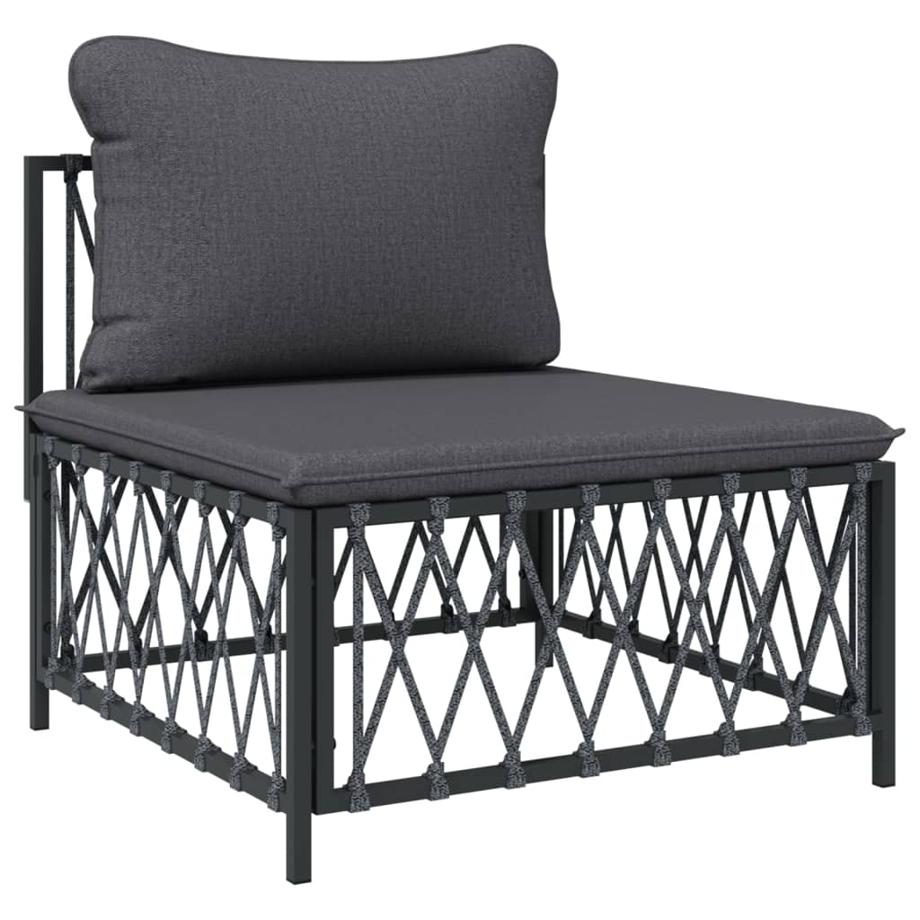 vidaXL Salon de jardin 4 pcs avec coussins anthracite acier