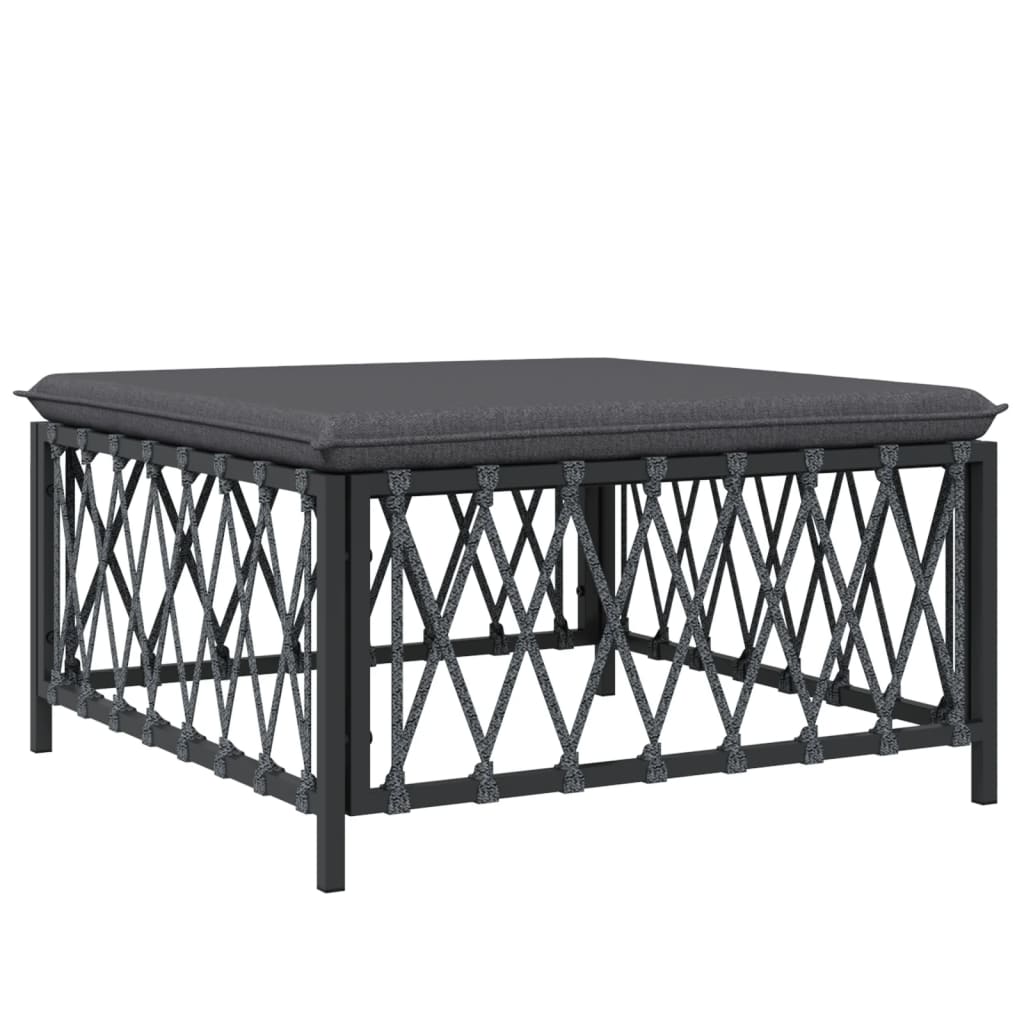 vidaXL Salon de jardin 4 pcs avec coussins anthracite acier