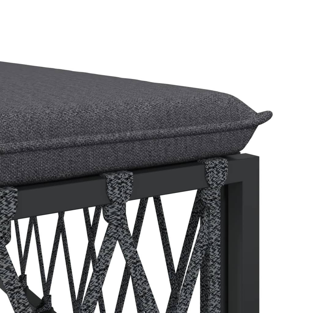 vidaXL Salon de jardin 4 pcs avec coussins anthracite acier