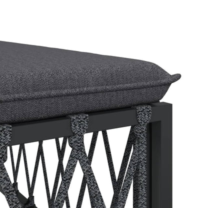 vidaXL Salon de jardin 4 pcs avec coussins anthracite acier