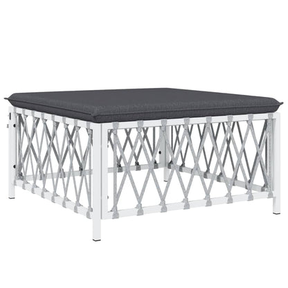 vidaXL Ensemble de mobilier de jardin 4 pcs avec coussins Blanc Acier
