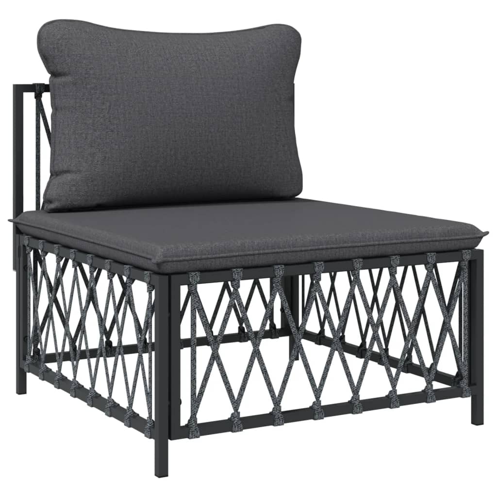 vidaXL Salon de jardin 4 pcs avec coussins anthracite acier