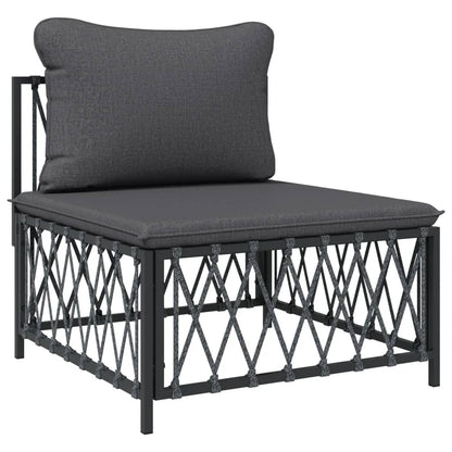 vidaXL Salon de jardin 4 pcs avec coussins anthracite acier