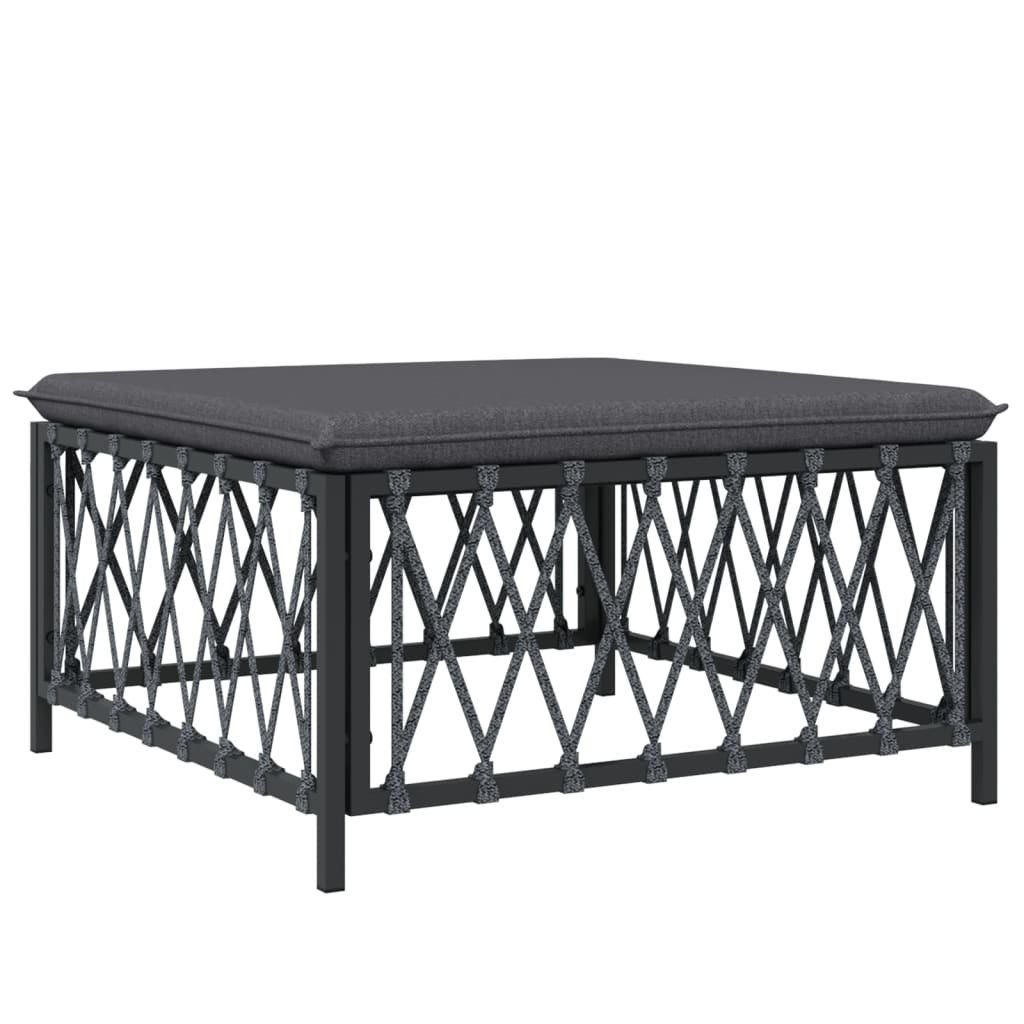 vidaXL Salon de jardin 4 pcs avec coussins anthracite acier