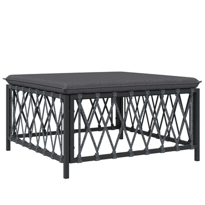 vidaXL Salon de jardin 4 pcs avec coussins anthracite acier