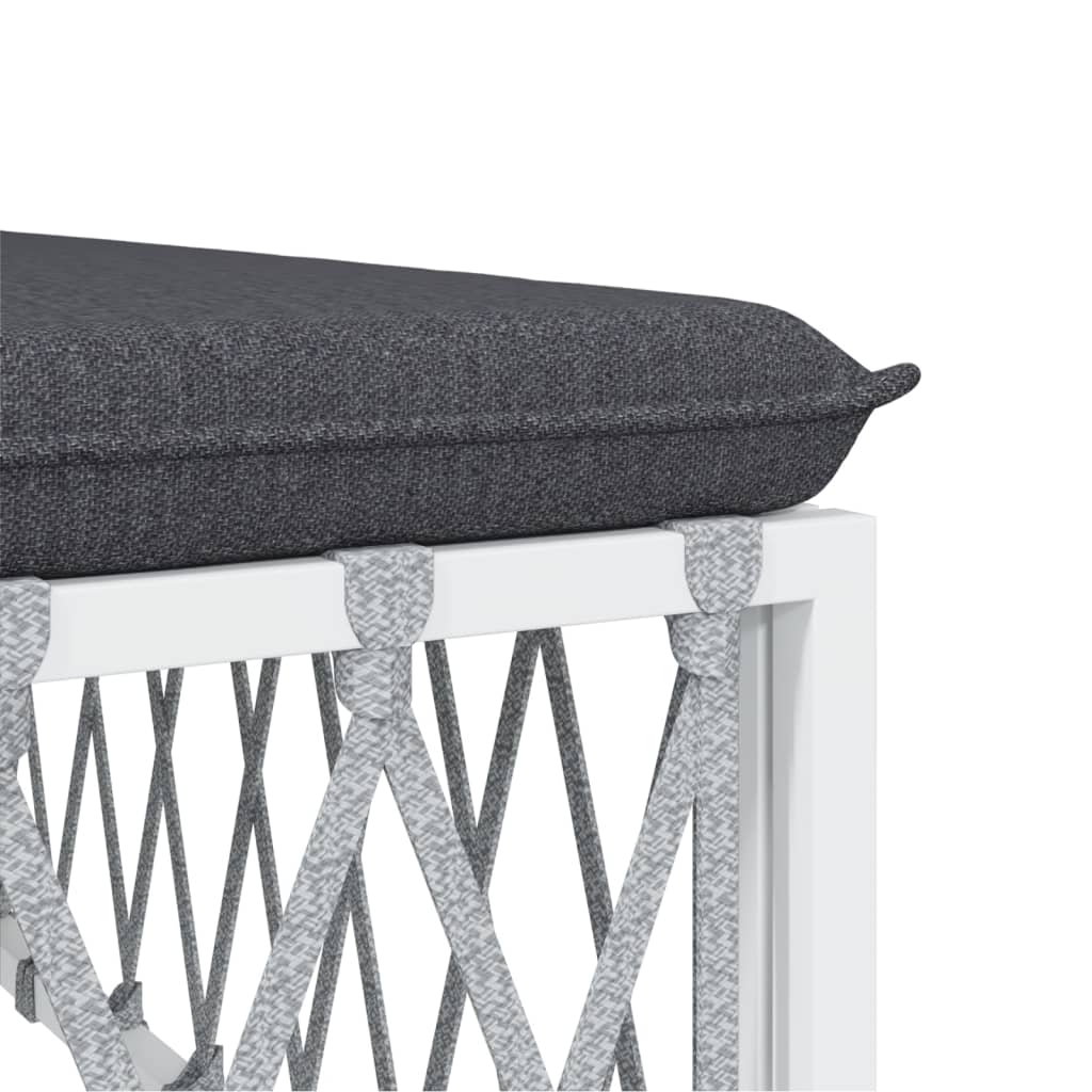 vidaXL Ensemble de mobilier de jardin 4 pcs avec coussins Blanc Acier