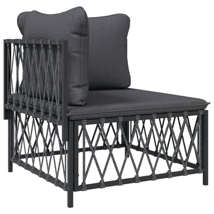 vidaXL Salon de jardin 4 pcs avec coussins anthracite acier