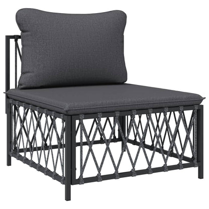 vidaXL Salon de jardin 4 pcs avec coussins anthracite acier