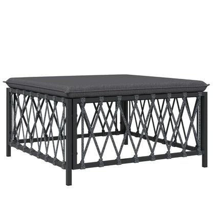 vidaXL Salon de jardin 4 pcs avec coussins anthracite acier